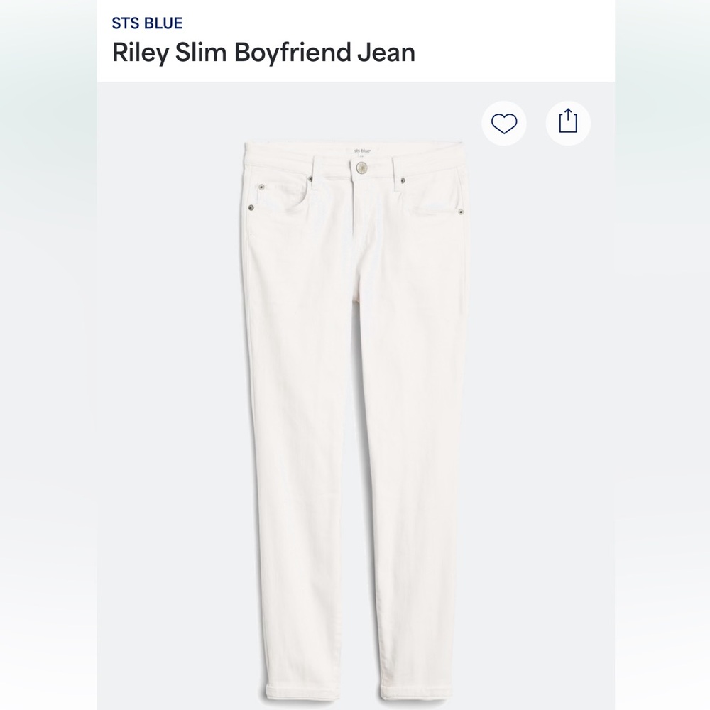 STS Blue Riley Slim Boyfriend White Jeans